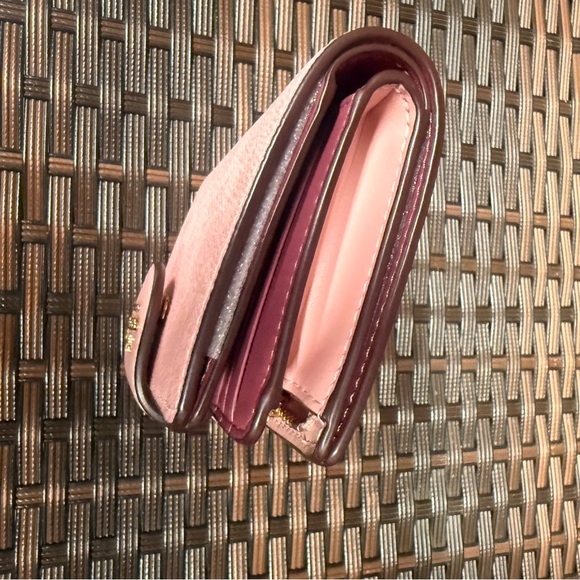 Coach Medium Corner Zip Wallet In Signature Canvas CW786 In POWER PINK - Picture 4 of 7